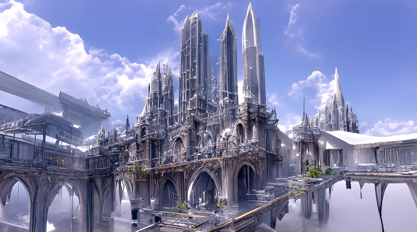 Ethereal Heaven Architecture in Detailed Matte Painting