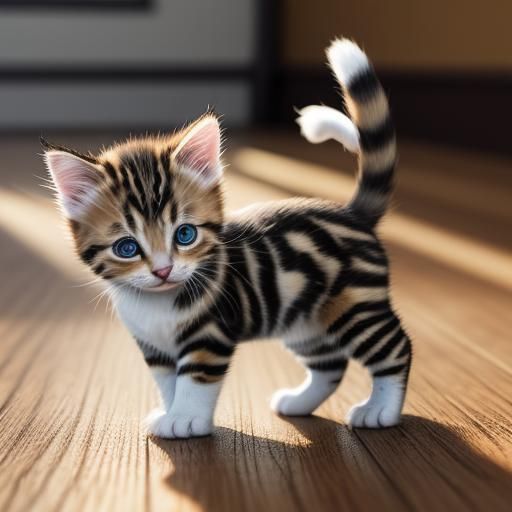 Taekwondo Kitten in Hyper-Realistic Digital Art