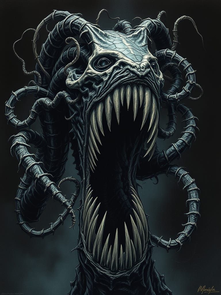 Eldritch Horror from the Void in Dark, Surreal Style