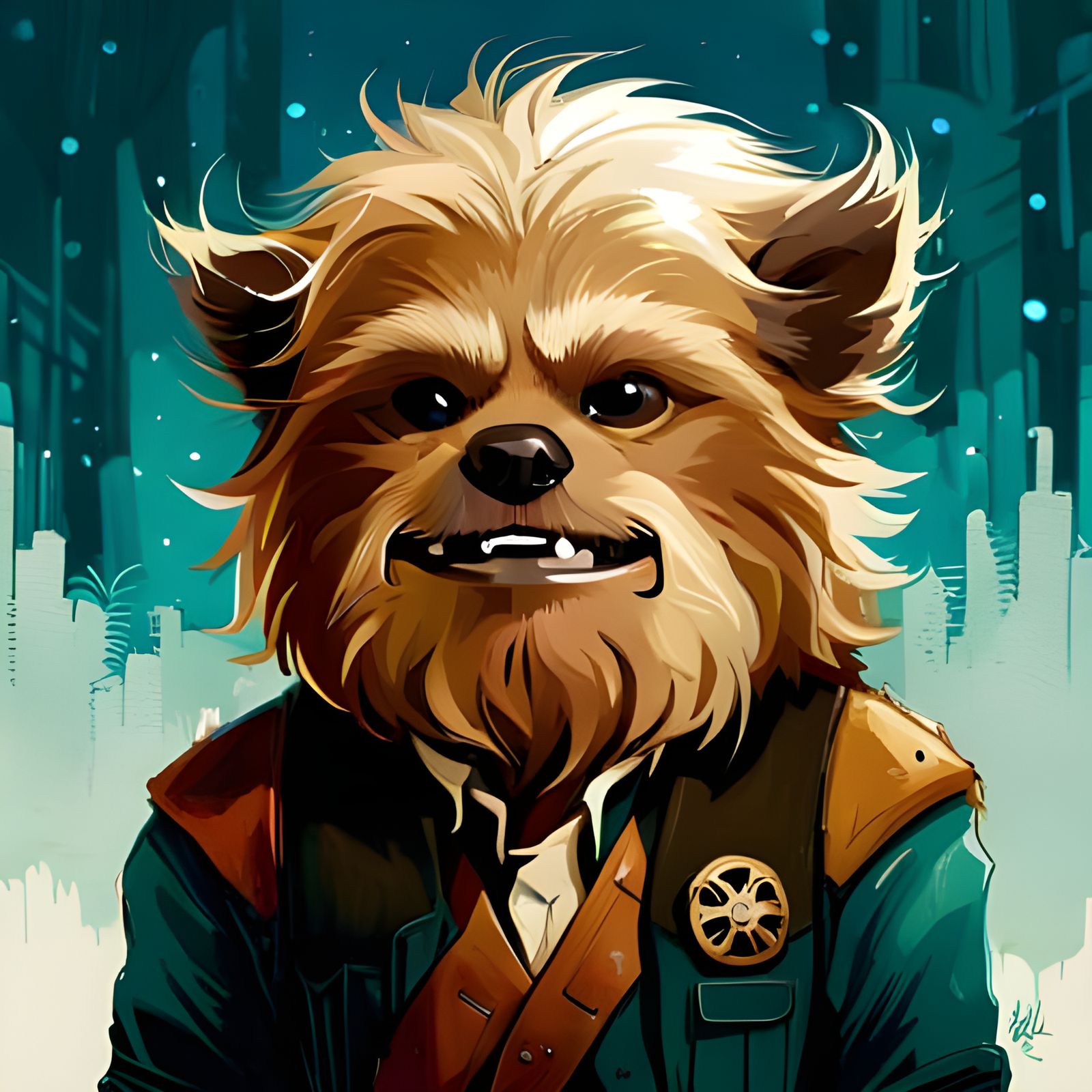 Furry Chewbacca Portrait in Hyperrealistic Style