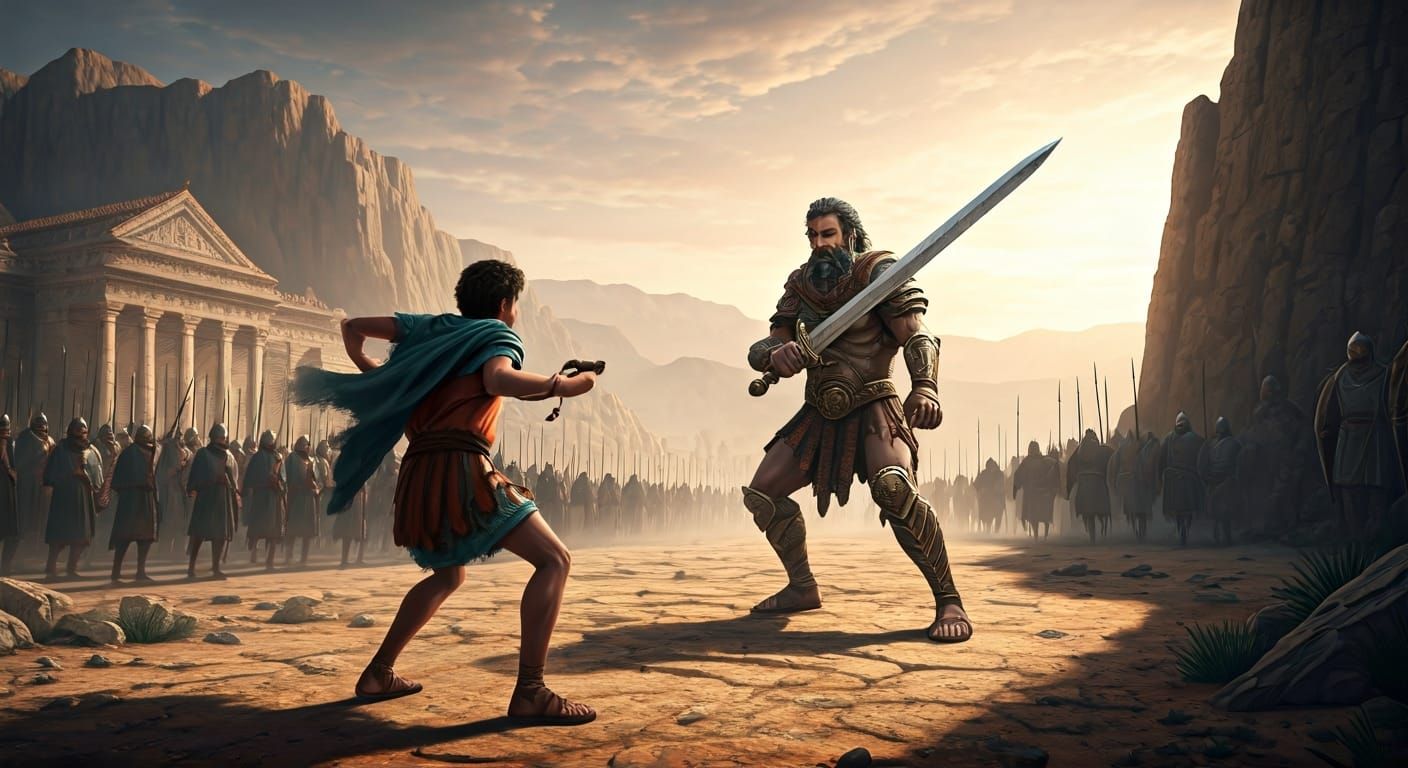 David Versus Goliath: Epic 3D Game Cinematic