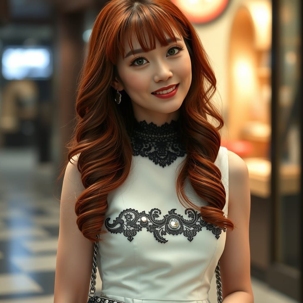 Hyperrealistic Japanese Model in Elegant Chanel Dress