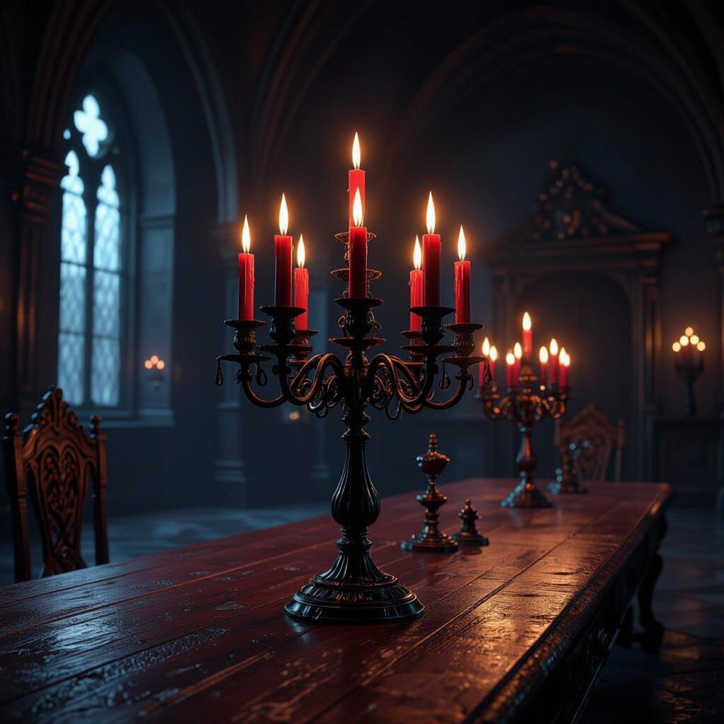 Victorian Candelabra in Dark Vampire Castle