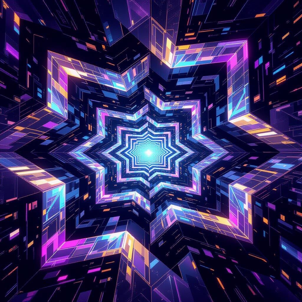 Nebula Prism Labyrinth: Visionary Digital Art