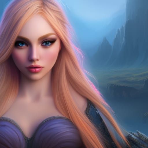 Fantasy Princess Portrait in Detailed Matte Painting