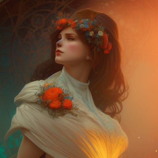 Victorian Bride Concept Art in Dynamic Lighting