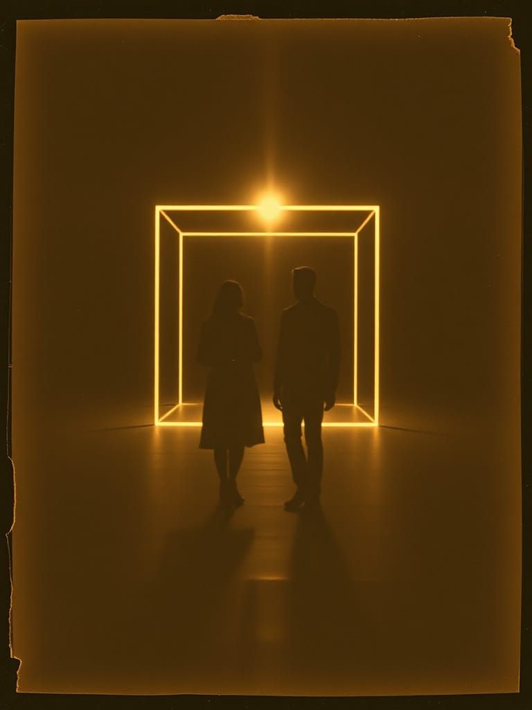 Anamorphic Illusion of Exploding Teardrop in Minimalist Styl...