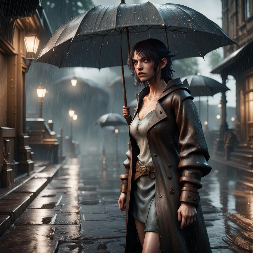Rainy Day Character Render in Unreal Engine 5