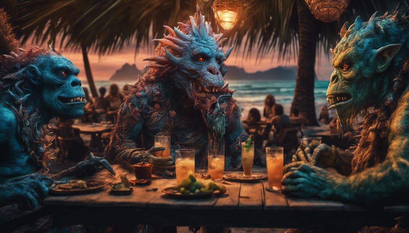 Pop Culture Monsters' Tropical Beach Getaway