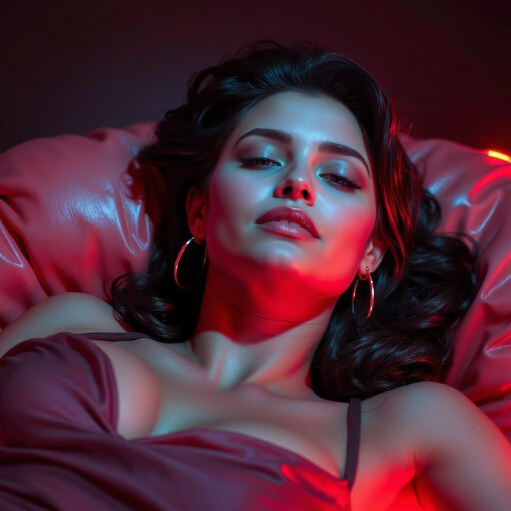 Ethereal Figure in Red Glow