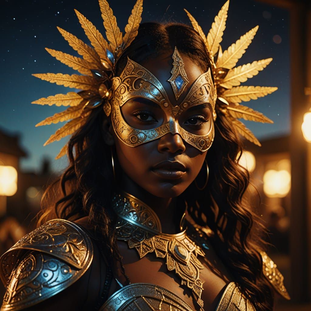 Starlight Namibian Woman in Hyperrealistic Film Still