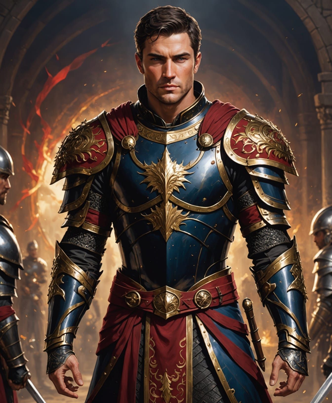 Heroic Warrior in Midnight Armor