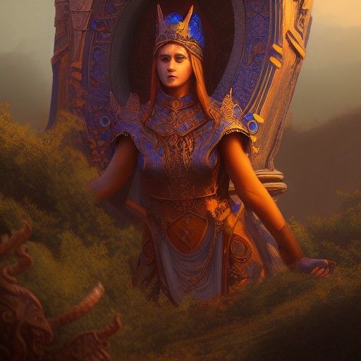 Fantasy Priestess of Gamork: Detailed Matte Painting