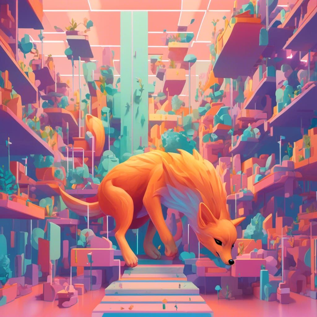 Cute Chibi Fox Icon in Flat Vector Art