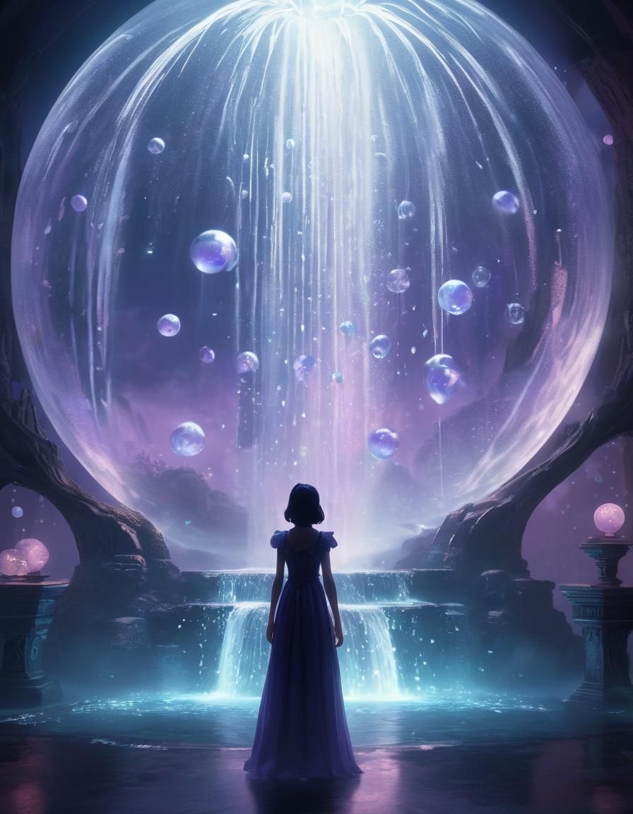 Fantasy Orb Reader in Dreamy Anime Style