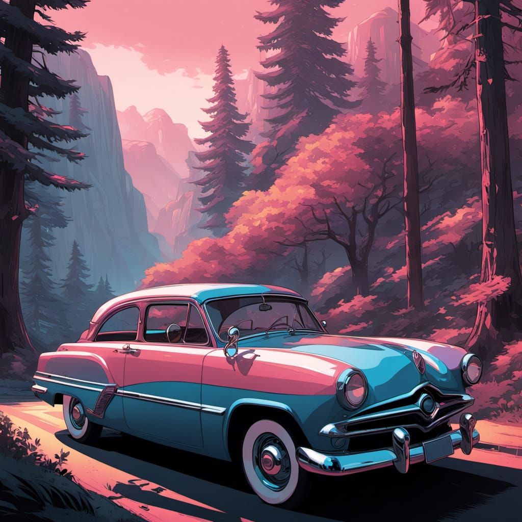 1950s Ford Taunus with Pin-Up Girl, Valentine's Heart