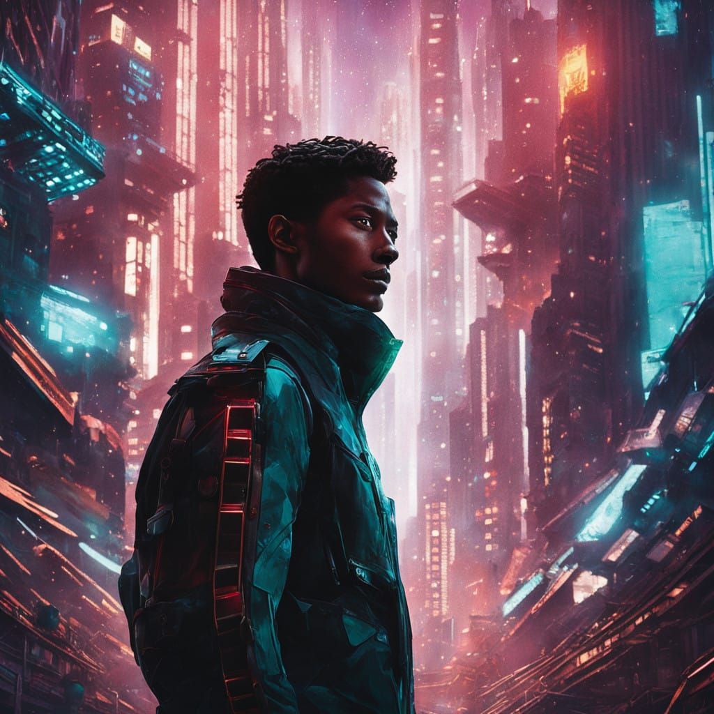 Cyberpunk Metropolis Unveils Futuristic Hues at Dusk