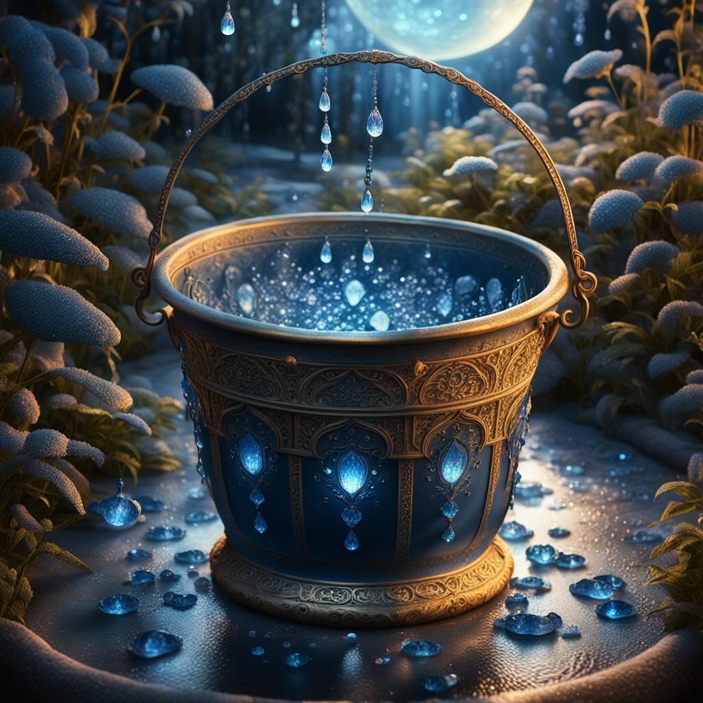 Crystallized Tears Overflowing in Mystical Garden