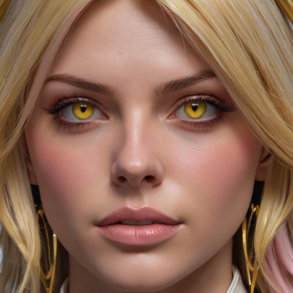 Elven Woman in Yellow Outfit, Photorealistic Style