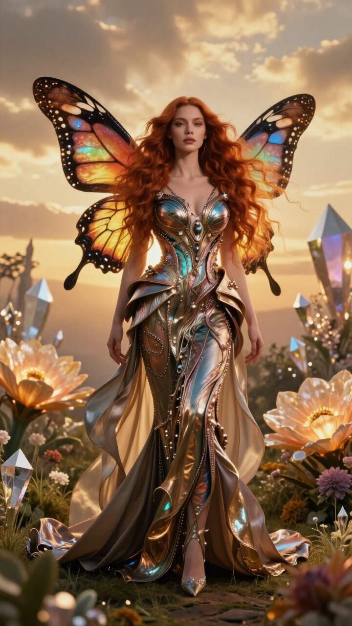 Futuristic Fashion Editorial: Butterfly-Inspired Avant-Garde...