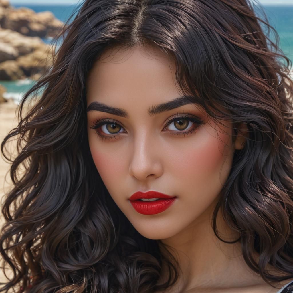 Beautiful Arabic Girl Portrait in 3D Anime Style