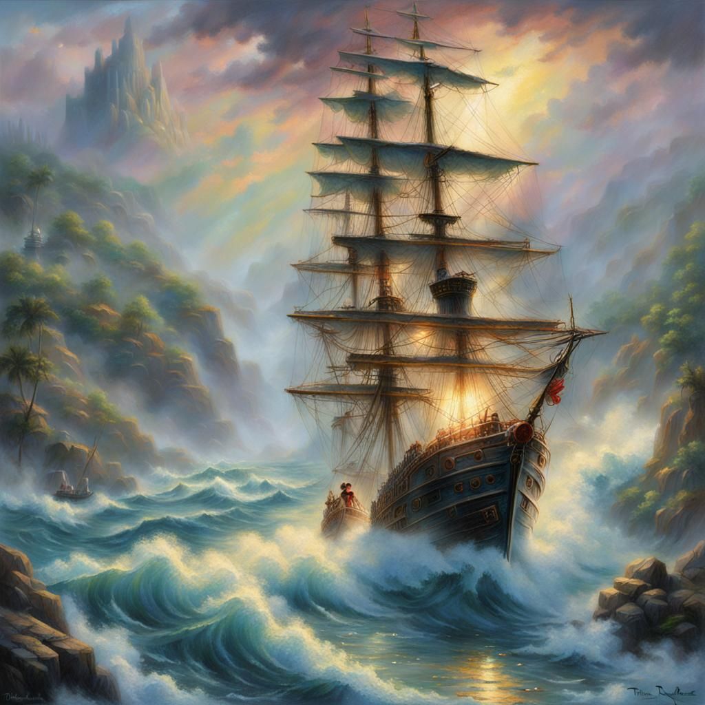 Ethereal Lady Pirate in Hyperdetailed Fantasy Style