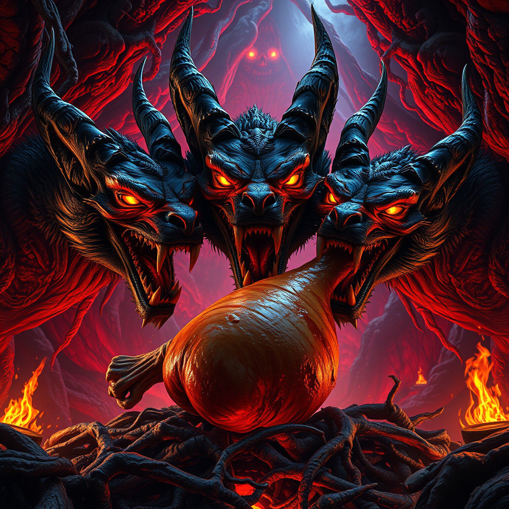 Cerberus Thanksgiving Feast in Hellish Underworld