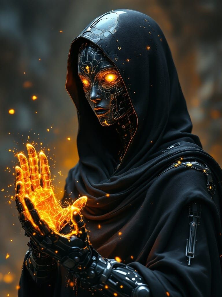 Cyberpunk Goddess of Firewall and Code