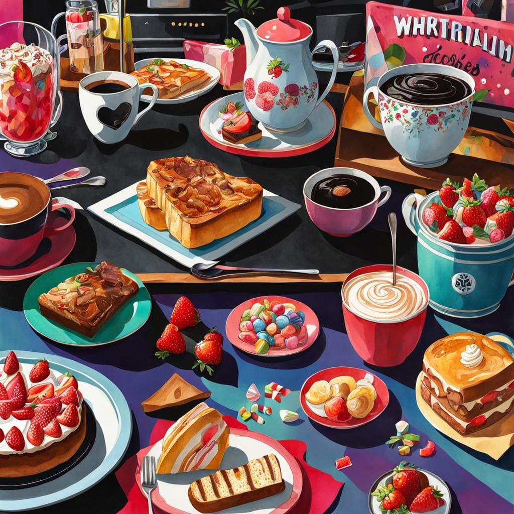 Whimsical Dessert Landscape in Candyland Art Style