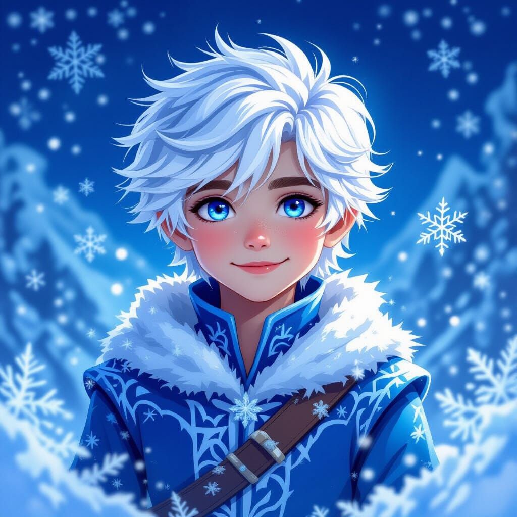 Young Jack Frost in Magical Winter Illustration