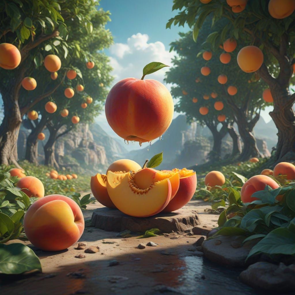 Fantastical Peach Concept Art in Deep Color