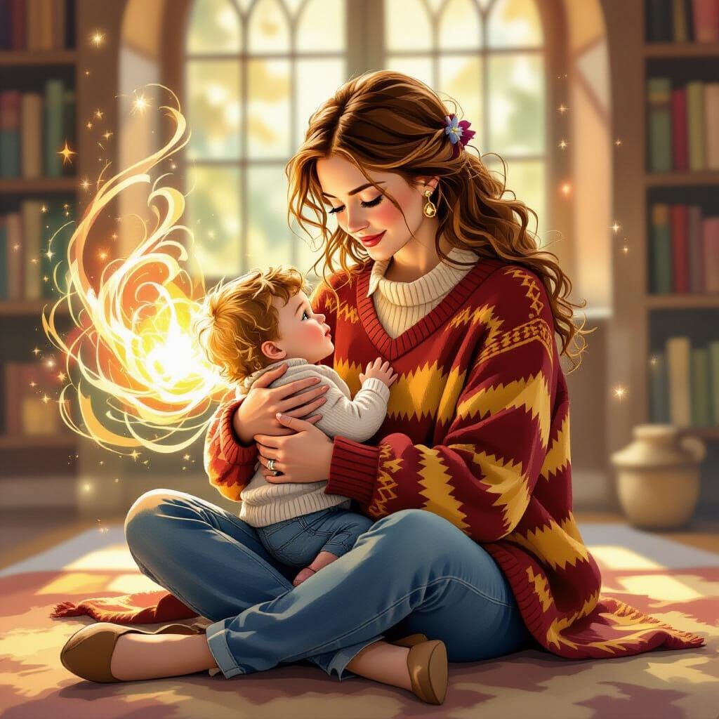 Lily Potter's Protective Spell: A Magical Watercolor