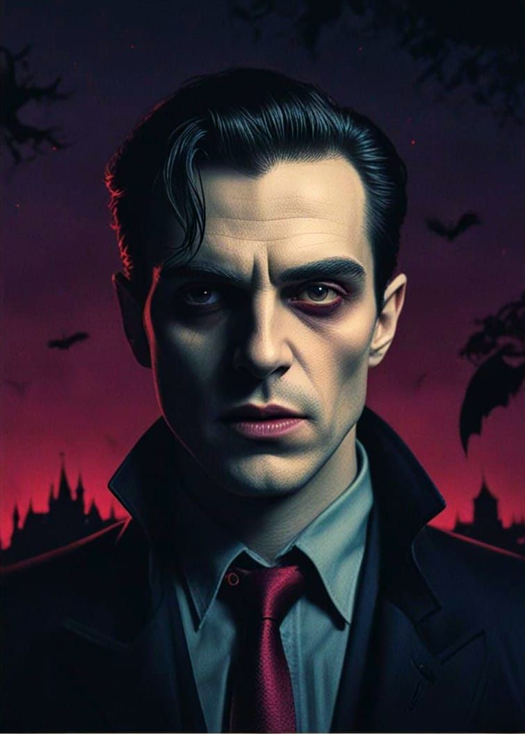 Vintage Vampire Horror Poster in Haunting Cinematic Style