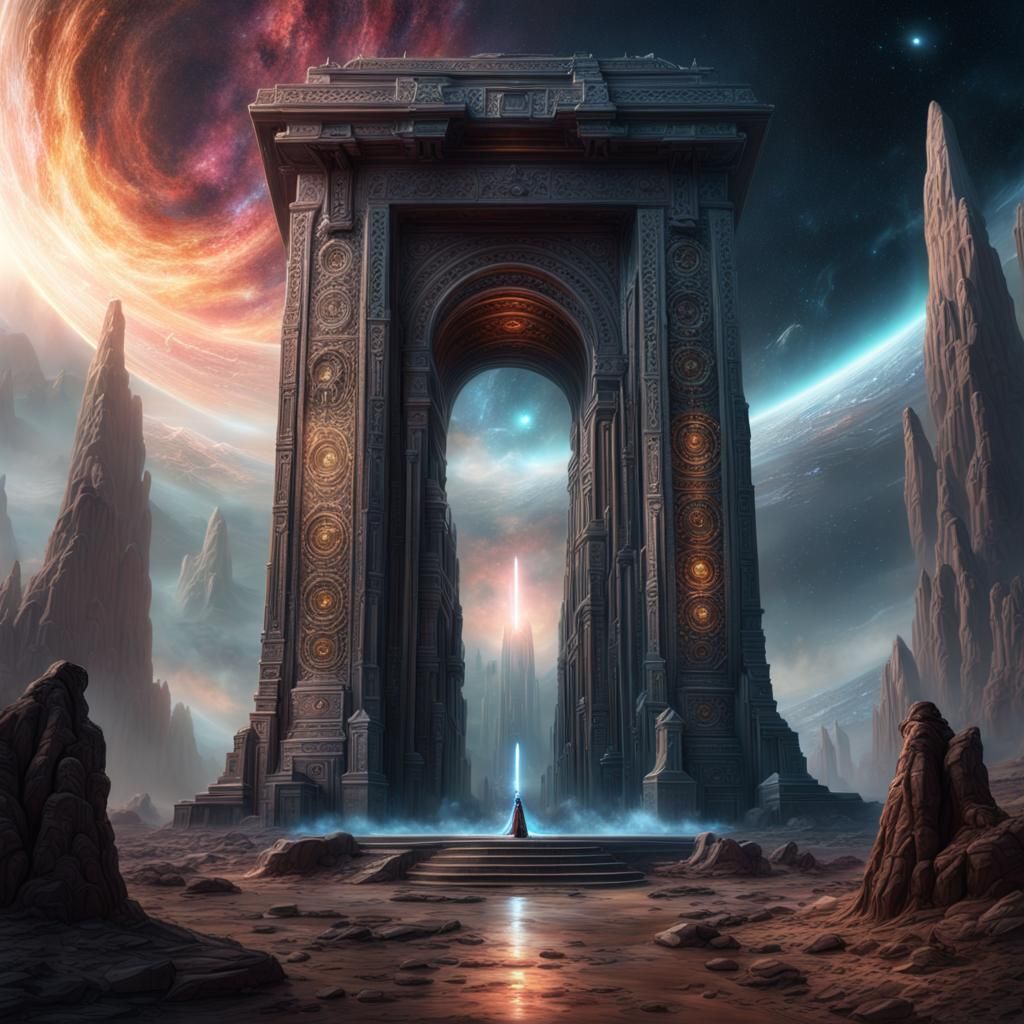 Galactic Portal Monolith: A Cosmic Fantasy
