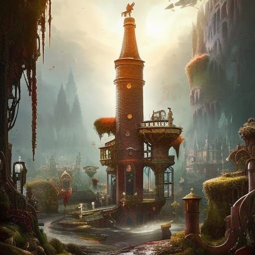 Wine-Covered Tower in Storybook Style