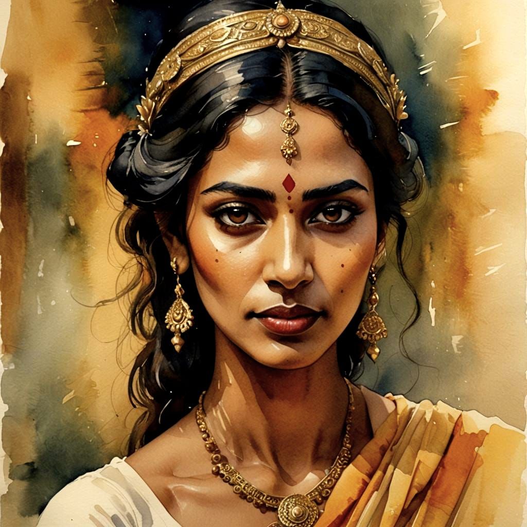 Ancient Elegance in Neo-Gothic Oil Painting