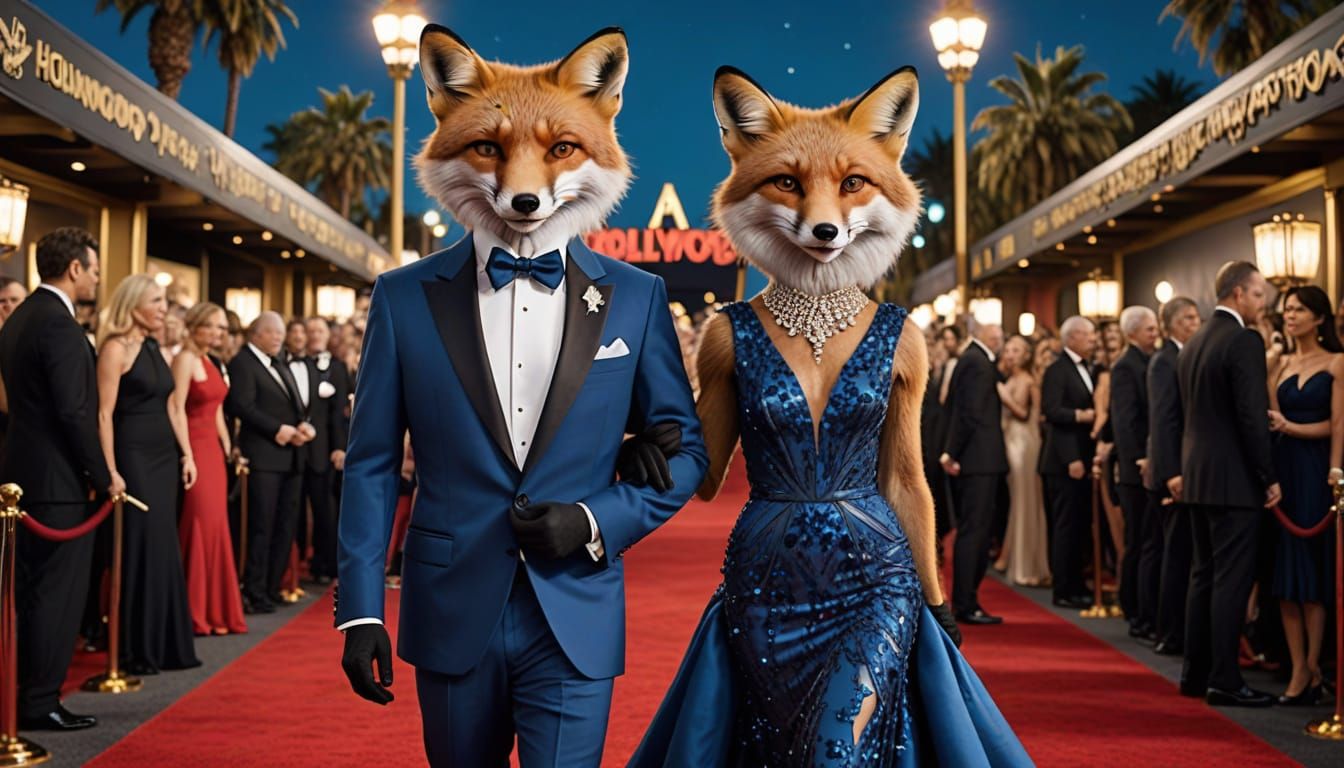 Glamorous Fox Couple Struts Red Carpet Style