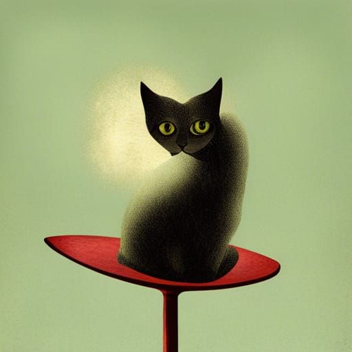 Surreal Cat Illustration Inspired by Graphic Design