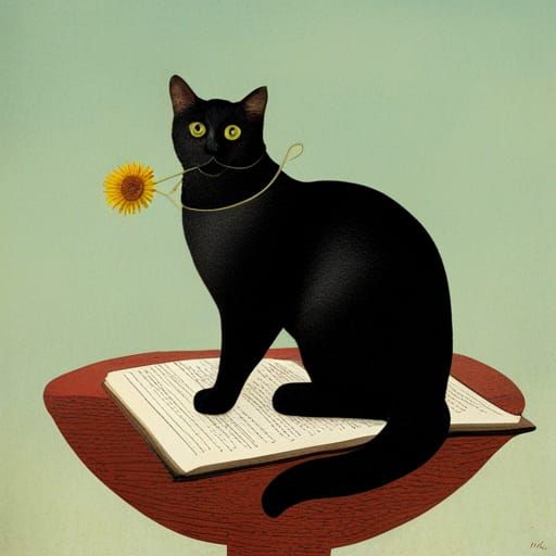 Surreal Cat Inspired by Graphic Collage Art