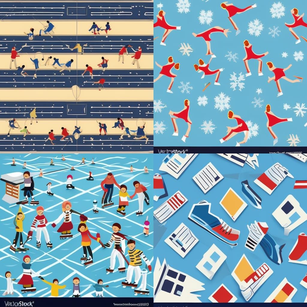 Retro Computer Graphics Cardboard Ice Rink