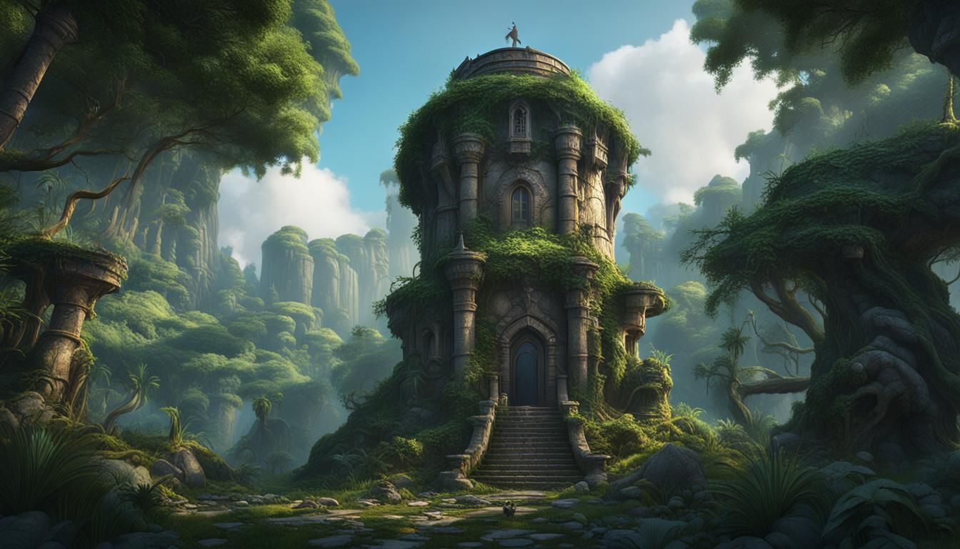 Jungle Tower: Detailed Matte Painting in Unreal Engine