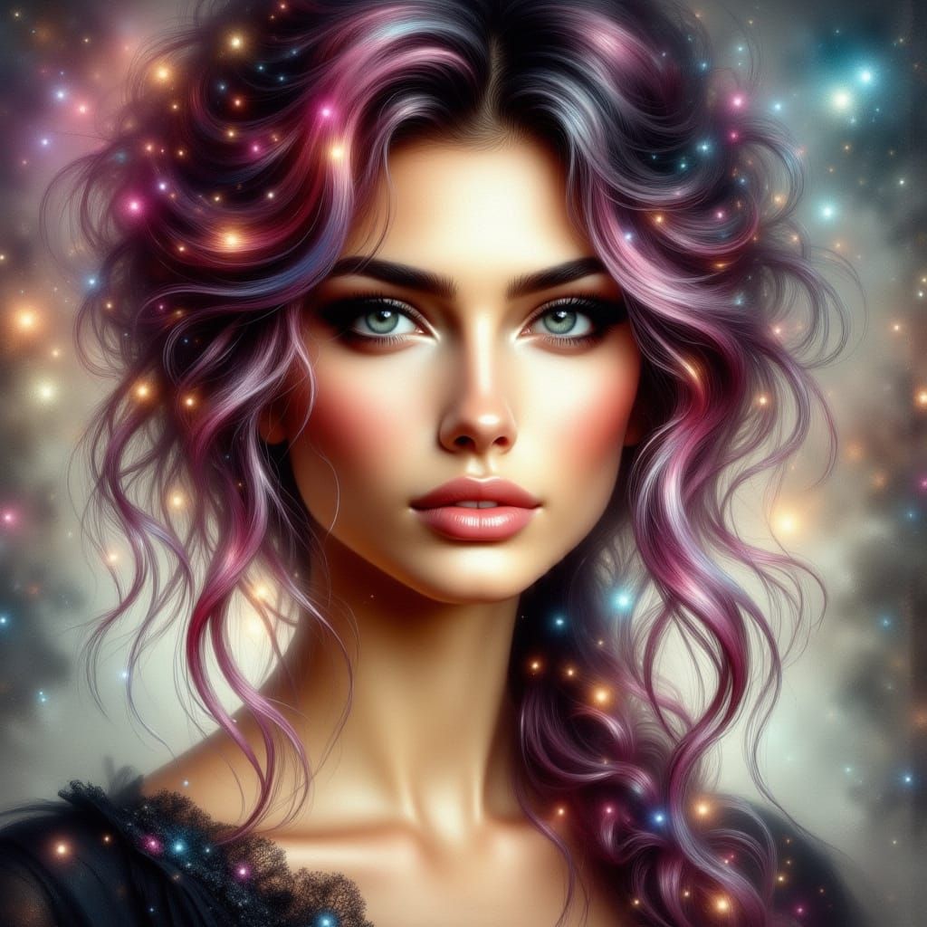 Ethereal Woman in Dreamy Enchantment Oil Painting Style
