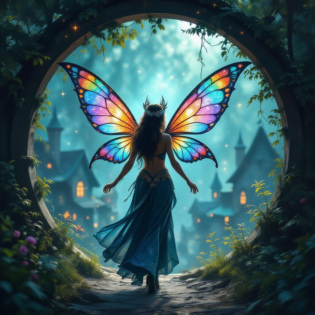 Fae Creature Emerges From Cosmic Portal