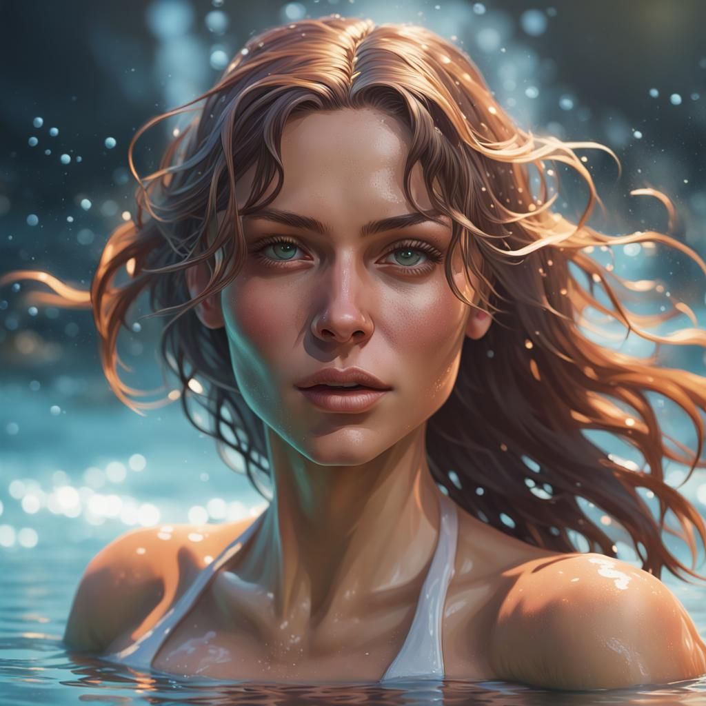 Bikini Woman Portrait with Dynamic Lighting