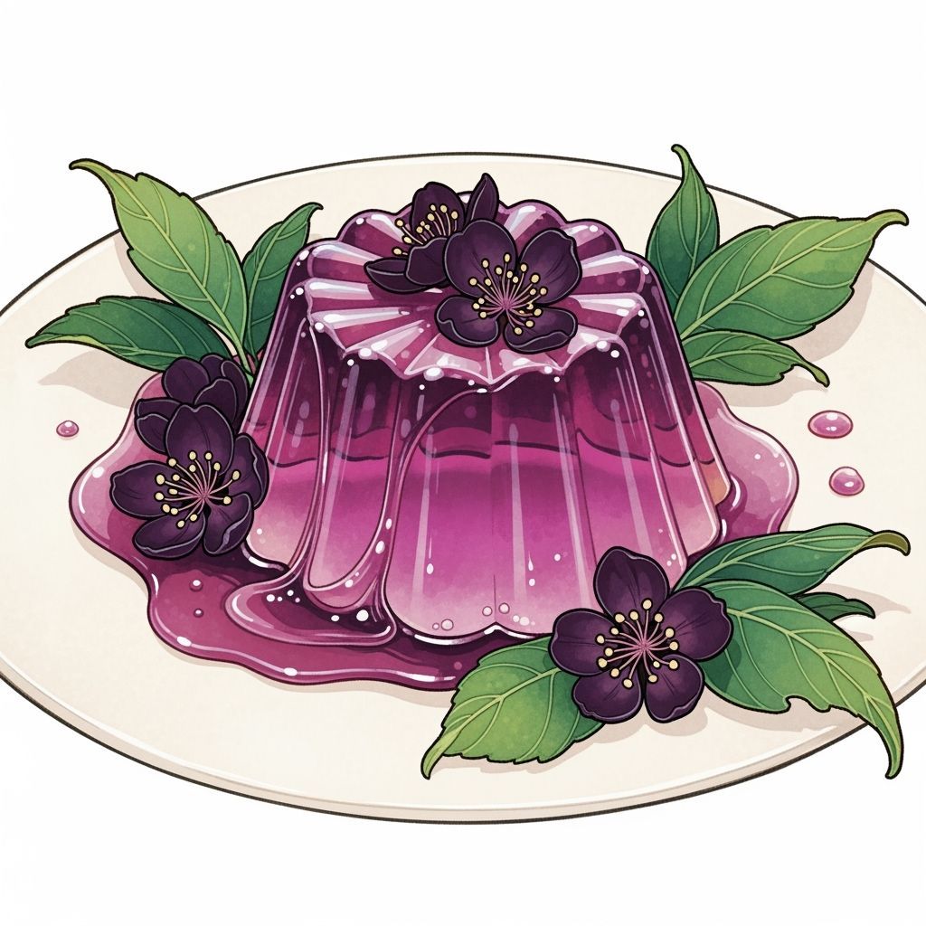 Amethyst Jelly Dessert in Art Nouveau Style
