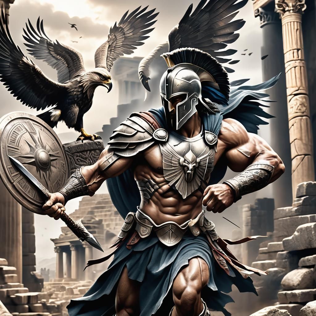 Hyper-Realistic Spartan Warrior Tattoo Design