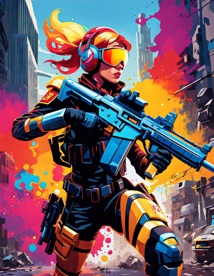 Sunset Shimmer as Graffiti-Style Mercenary Super-Soldier