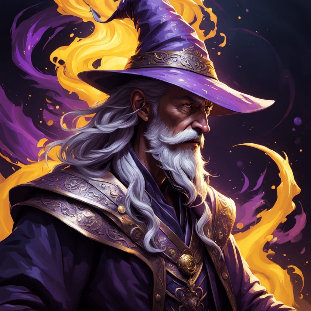 Mystical Wizard in Dark Fantasy Art