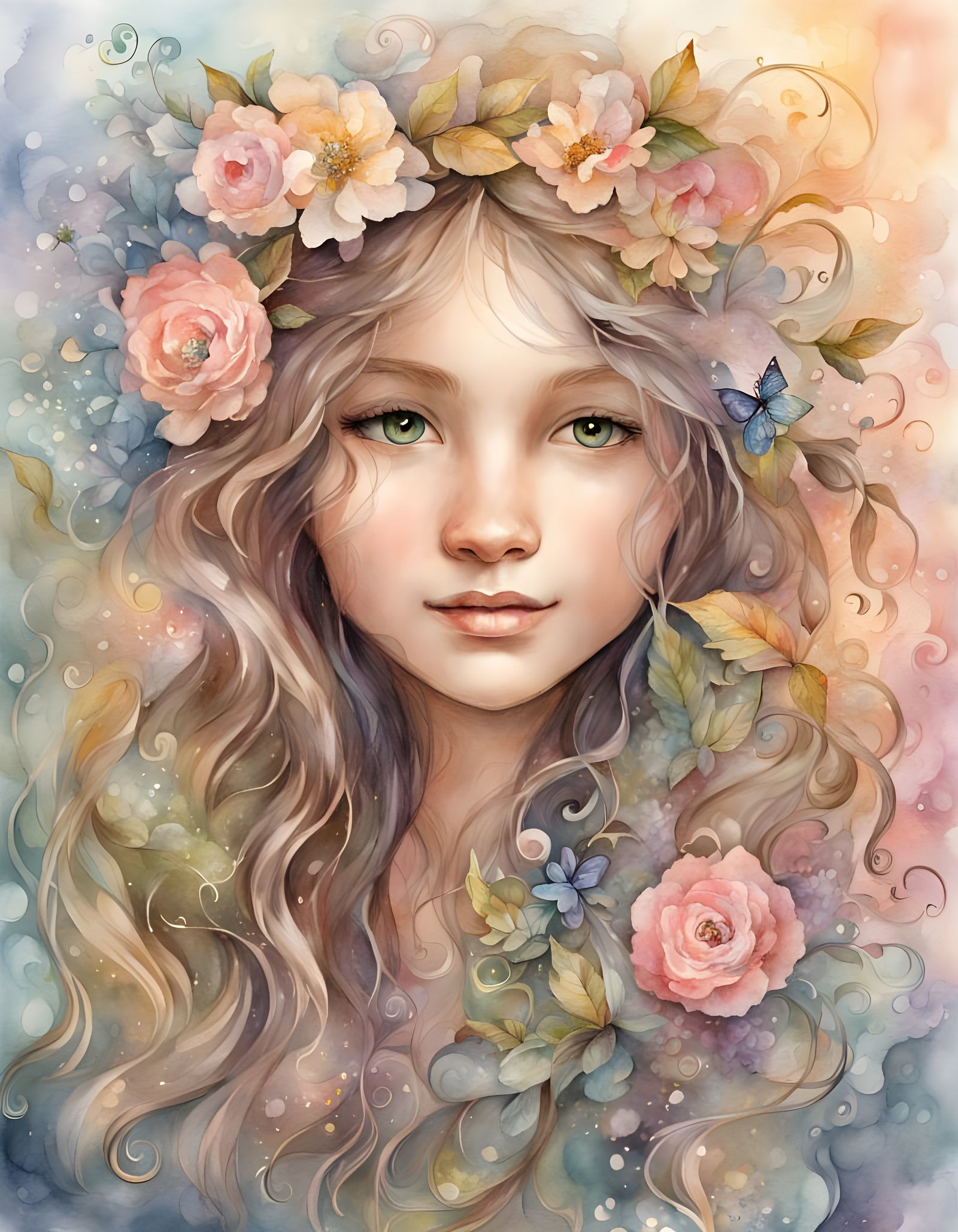 Whimsical Young Girl in Soft Focus, Inspired by Fantasy Art