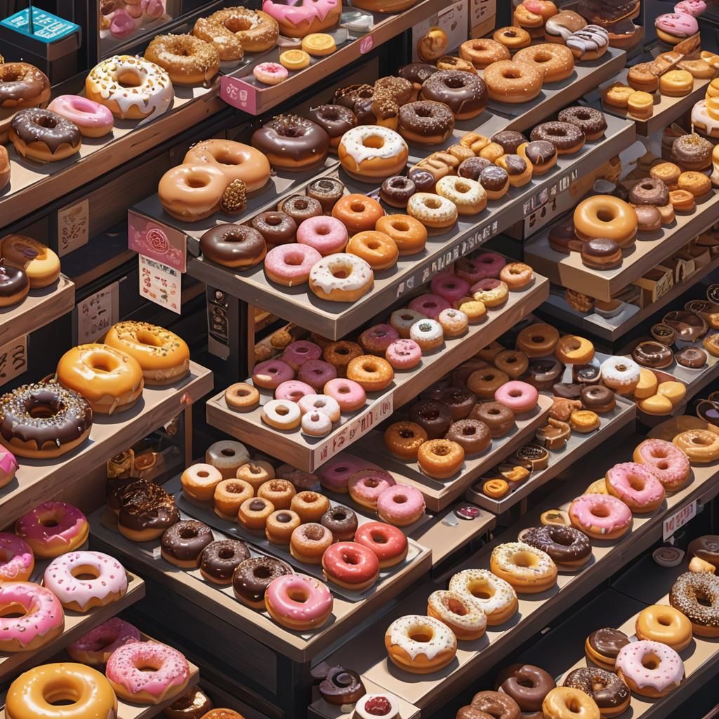 Detailed 3D Anime Donut House Concept Art